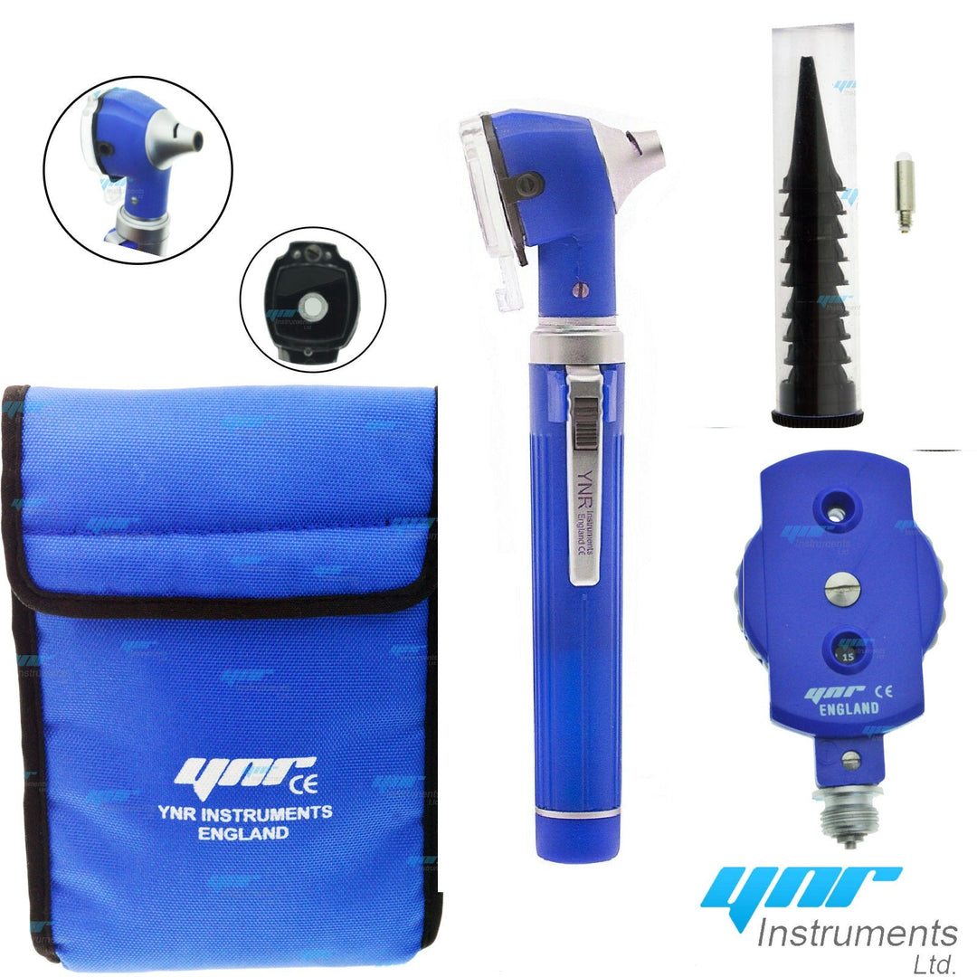 YNR Instruments LED Fibre-Optic Otoscope Ophthalmoscope ENT Diagnostic Set