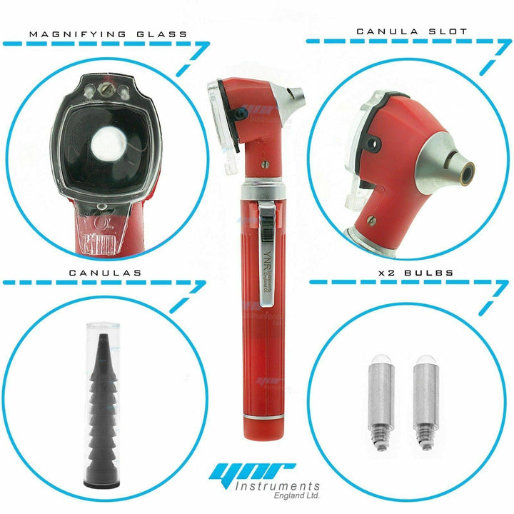 YNR Instruments LED Fibre-Optic Otoscope Ophthalmoscope ENT Diagnostic Set