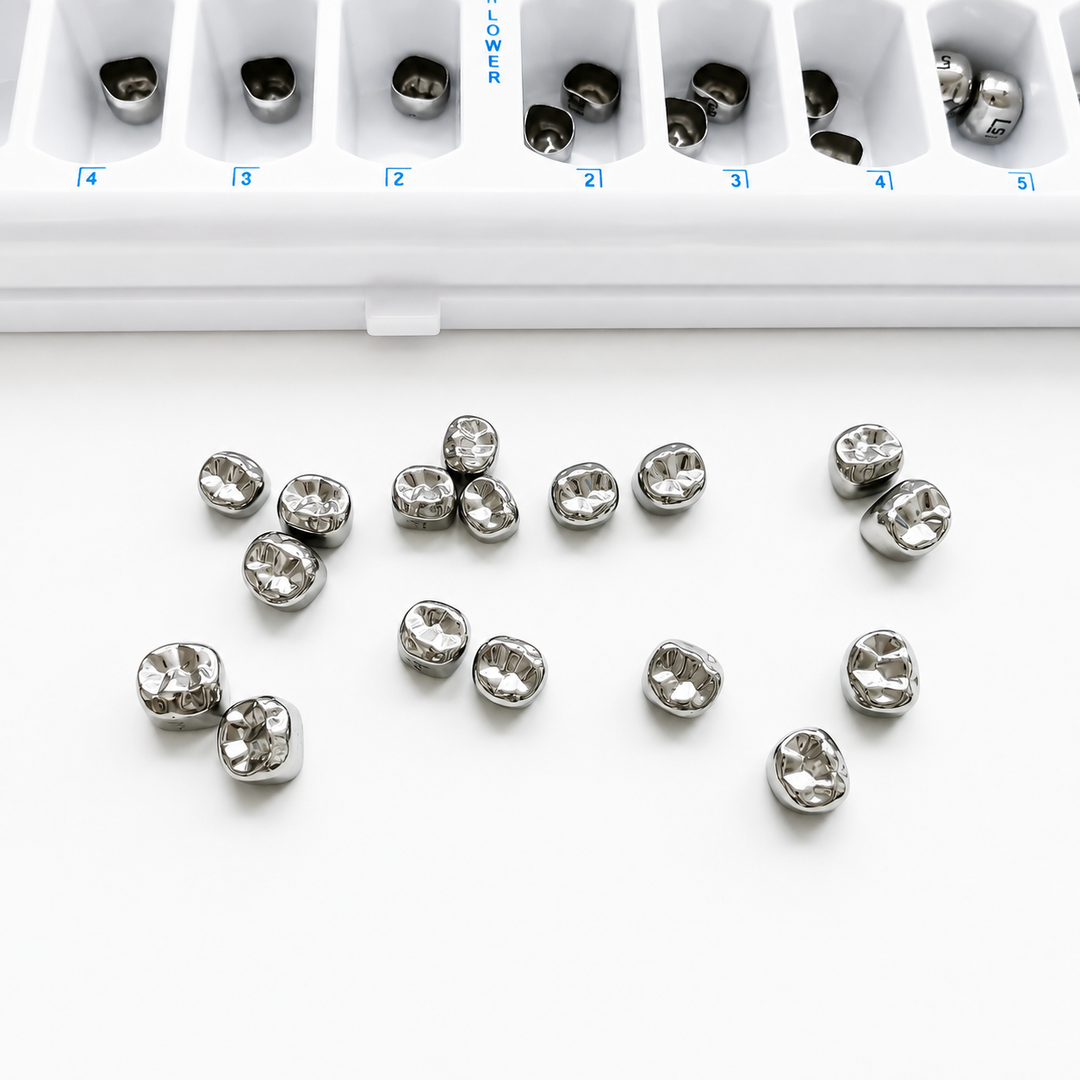 Dental Stainless Steel Permanent Molar Crown Kit – Adult (48/96/144 Pcs)