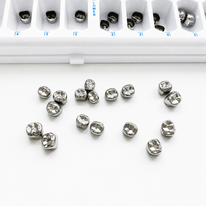 Dental Stainless Steel Permanent Molar Crown Kit – Adult (48/96/144 Pcs)