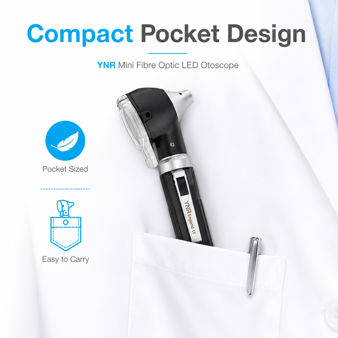 YNR Mini Fibre Optic Otoscope – CE Approved Medical Diagnostic Ear Examination Device – LED Pocket Otoscope for GP,…