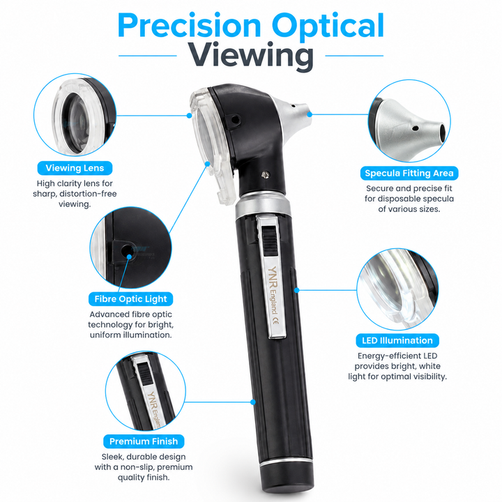YNR Mini Fibre Optic Otoscope – CE Approved Medical Diagnostic Ear Examination Device – LED Pocket Otoscope for GP,…