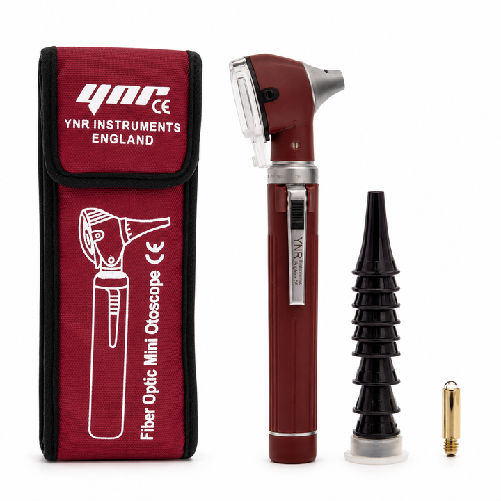 OPI Mini Fibre-Optic LED Pocket Otoscope – Professional ENT Instrument for Ear and External Auditory Canal Examination with Colour Options
