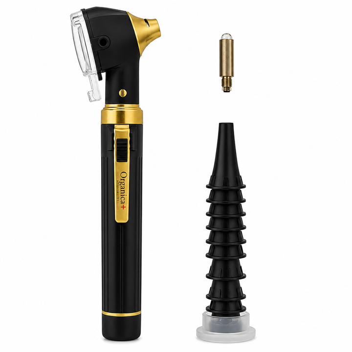 OPI Instruments Mini Fibre-Optic Otoscope Black and Gold