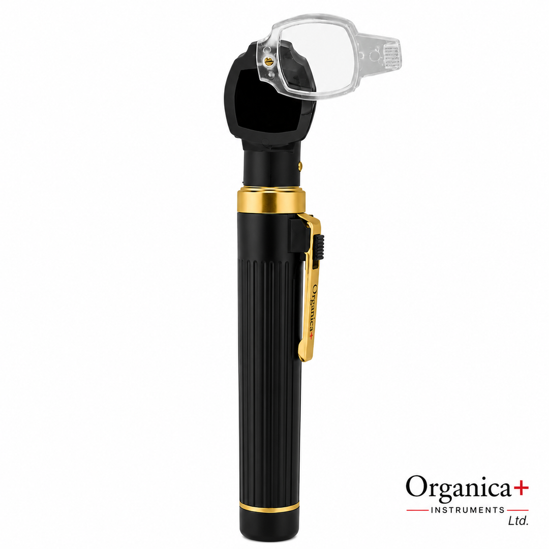 OPI Instruments Mini Fibre-Optic Otoscope Black and Gold