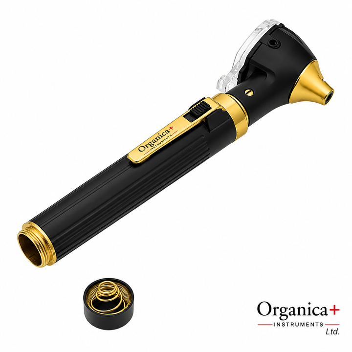 OPI Instruments Mini Fibre-Optic Otoscope Black and Gold
