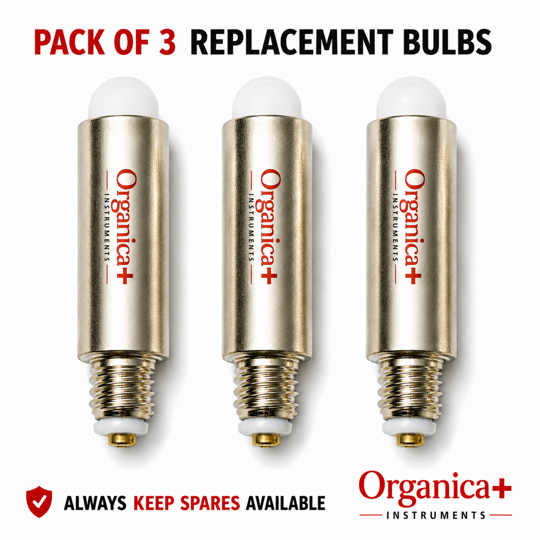 OPI Otoscope Replacement Bulbs – Set of Three Mini Fibre-Optic Pocket Diagnostic Lamps for Compatible Ear-Examination Instruments