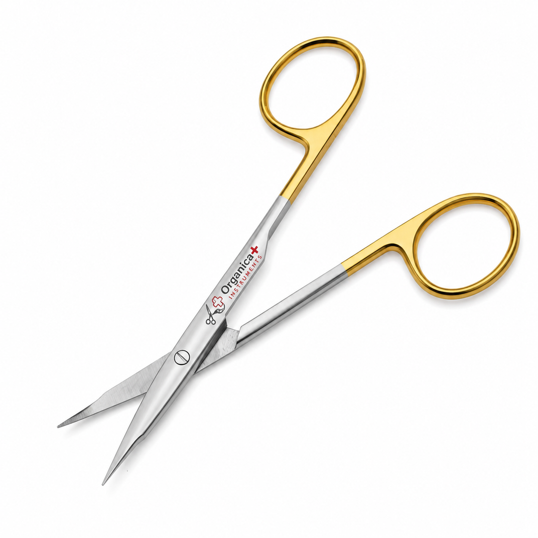 Organica Plus Instruments Goldman-Fox Tungsten-Carbide Dental Gum Scissors – Professional Instrument for Controlled Periodontal Soft-Tissue Cutting