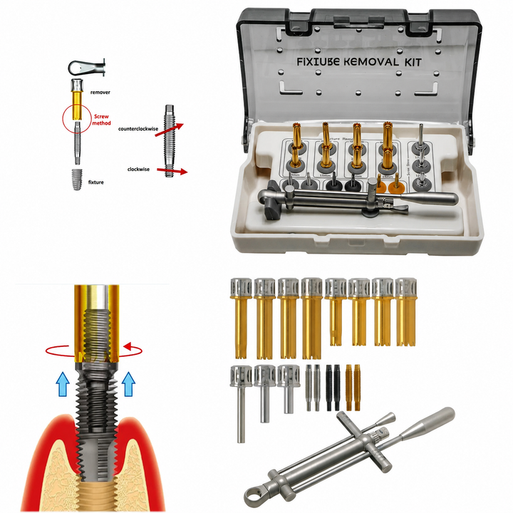 Universal Implant Fixture Removal Kit FR Screw Remover Tool Neobiotech Style