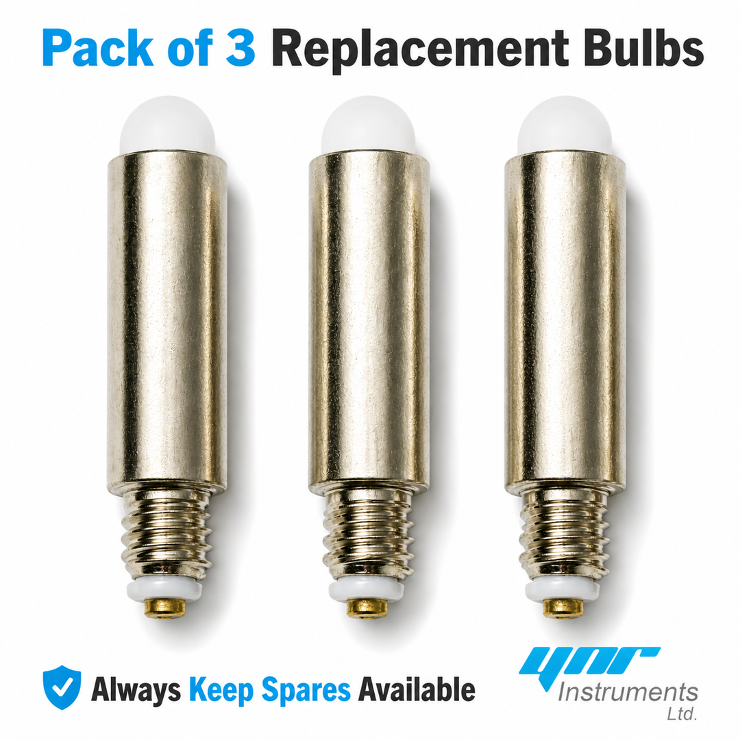 YNR Otoscope Replacement Bulbs – Set of Three Mini Fibre-Optic Pocket Diagnostic Lamps for Compatible Ear-Examination Instruments
