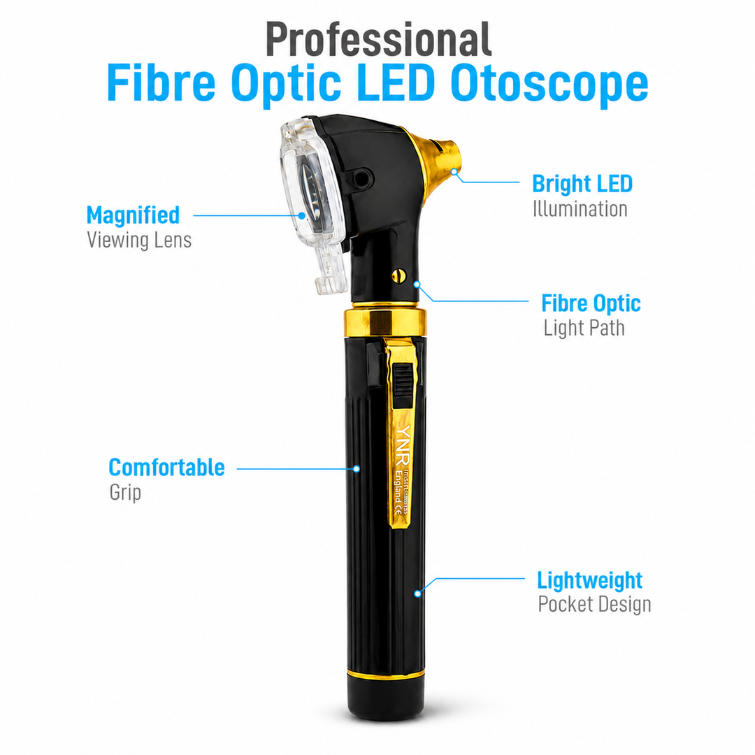 YNR Mini Fibre Optic Otoscope – CE Approved Medical Diagnostic Ear Examination Device – LED Pocket Otoscope for GP,…