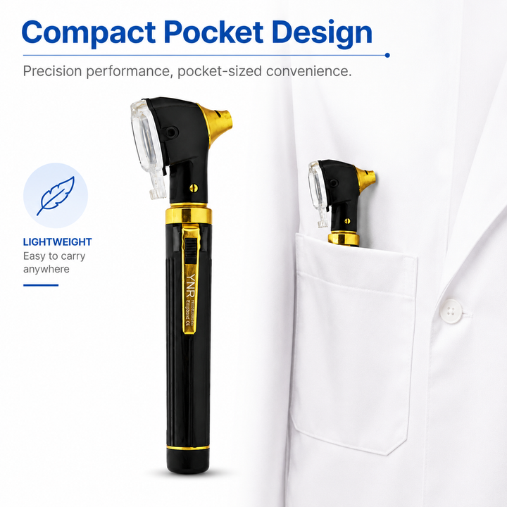 OPI Mini Fibre-Optic LED Pocket Otoscope – Professional ENT Instrument for Ear and External Auditory Canal Examination with Colour Options