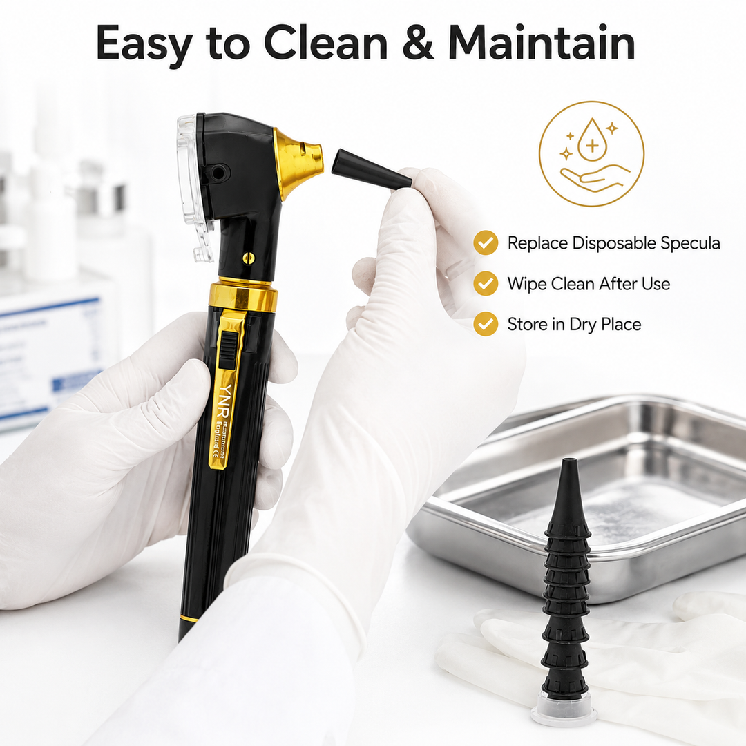 OPI Mini Fibre-Optic LED Pocket Otoscope – Professional ENT Instrument for Ear and External Auditory Canal Examination with Colour Options