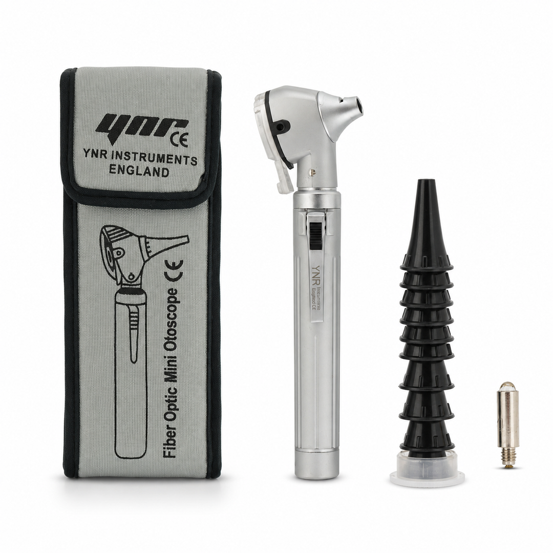OPI Mini Fibre-Optic LED Pocket Otoscope – Professional ENT Instrument for Ear and External Auditory Canal Examination with Colour Options