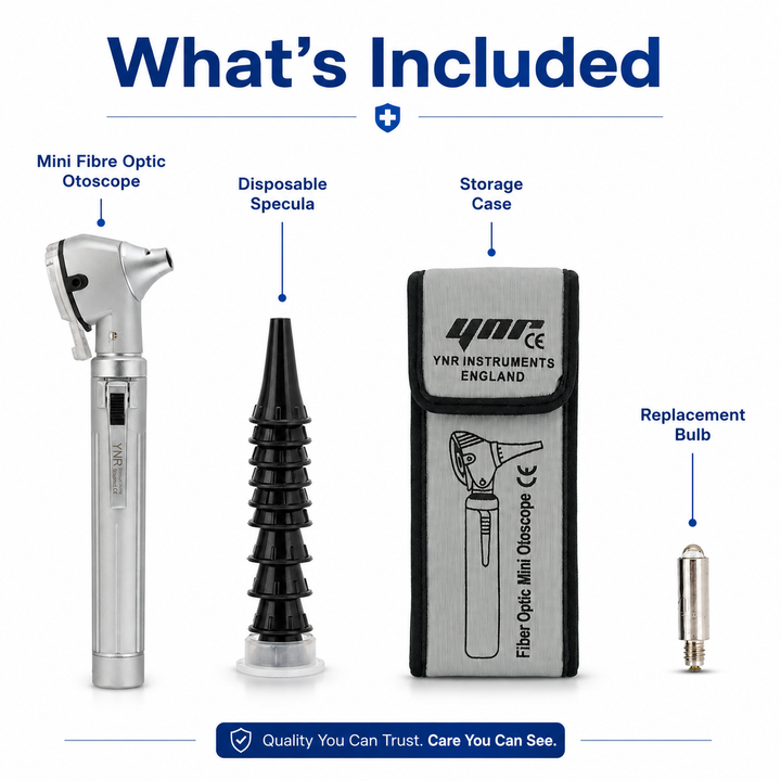 YNR Mini Fibre Optic Otoscope – CE Approved Medical Diagnostic Ear Examination Device – LED Pocket Otoscope for GP,…