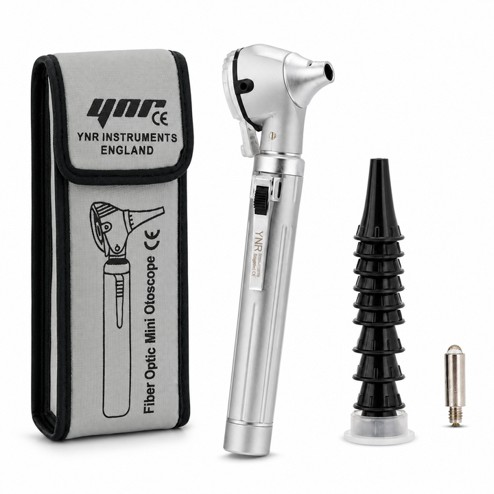 OPI Mini Fibre-Optic LED Pocket Otoscope – Professional ENT Instrument for Ear and External Auditory Canal Examination with Colour Options