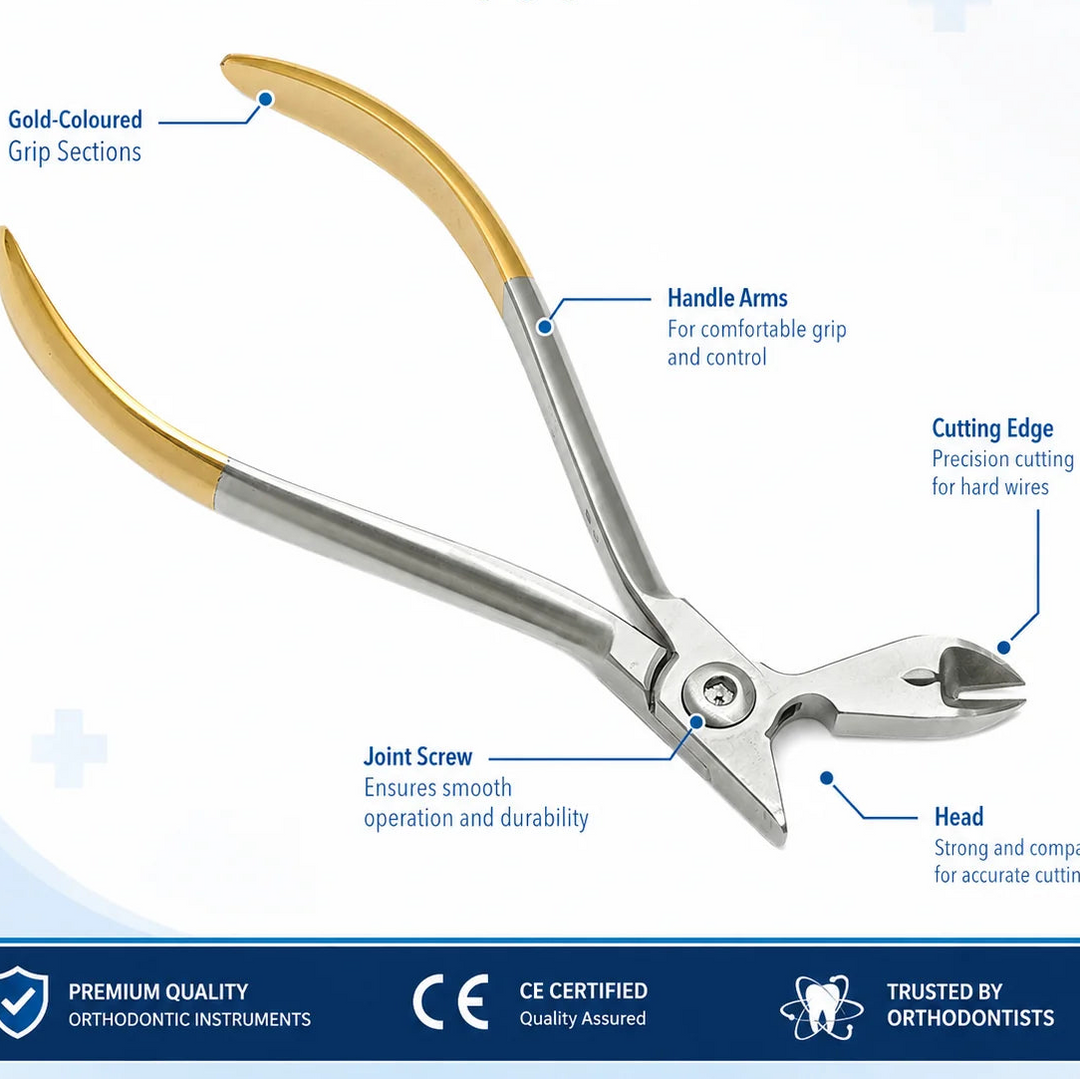 Organica Plus Instruments Orthodontic Hard-Wire Cutter Pliers – German Steel Professional Dental Instrument