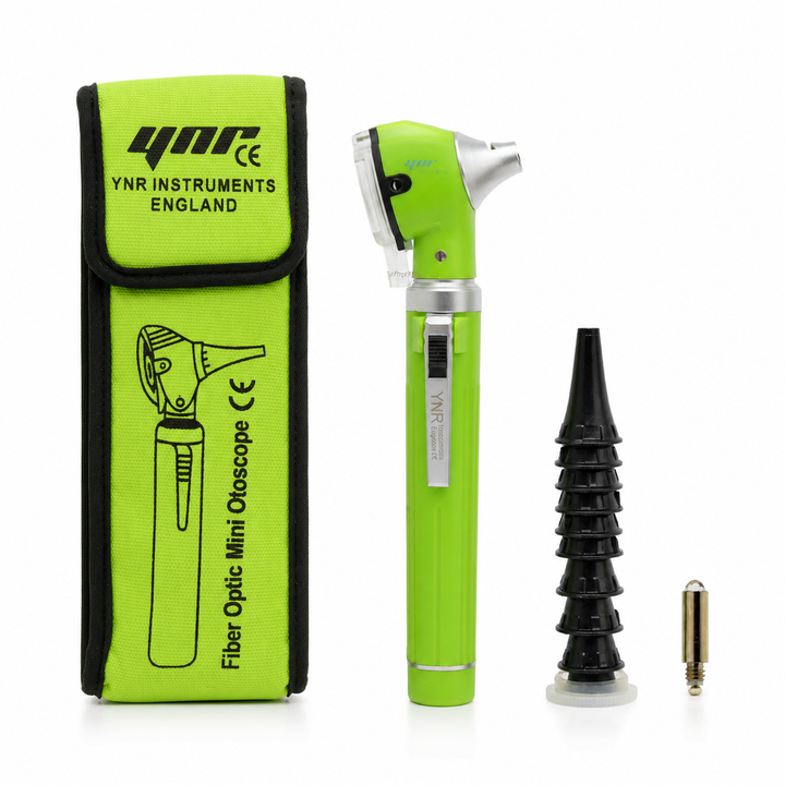 OPI Mini Fibre-Optic LED Pocket Otoscope – Professional ENT Instrument for Ear and External Auditory Canal Examination with Colour Options