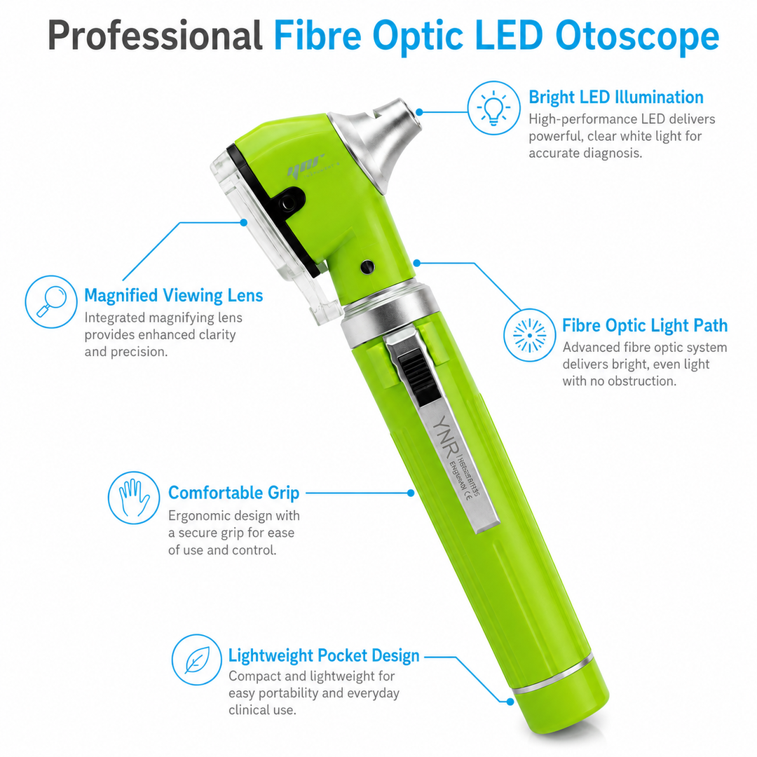 YNR Mini Fibre Optic Otoscope – CE Approved Medical Diagnostic Ear Examination Device – LED Pocket Otoscope for GP,…