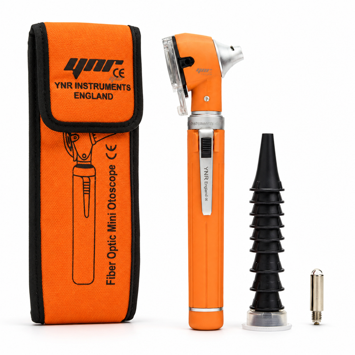 OPI Mini Fibre-Optic LED Pocket Otoscope – Professional ENT Instrument for Ear and External Auditory Canal Examination with Colour Options