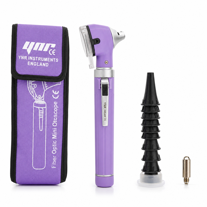 OPI Mini Fibre-Optic LED Pocket Otoscope – Professional ENT Instrument for Ear and External Auditory Canal Examination with Colour Options