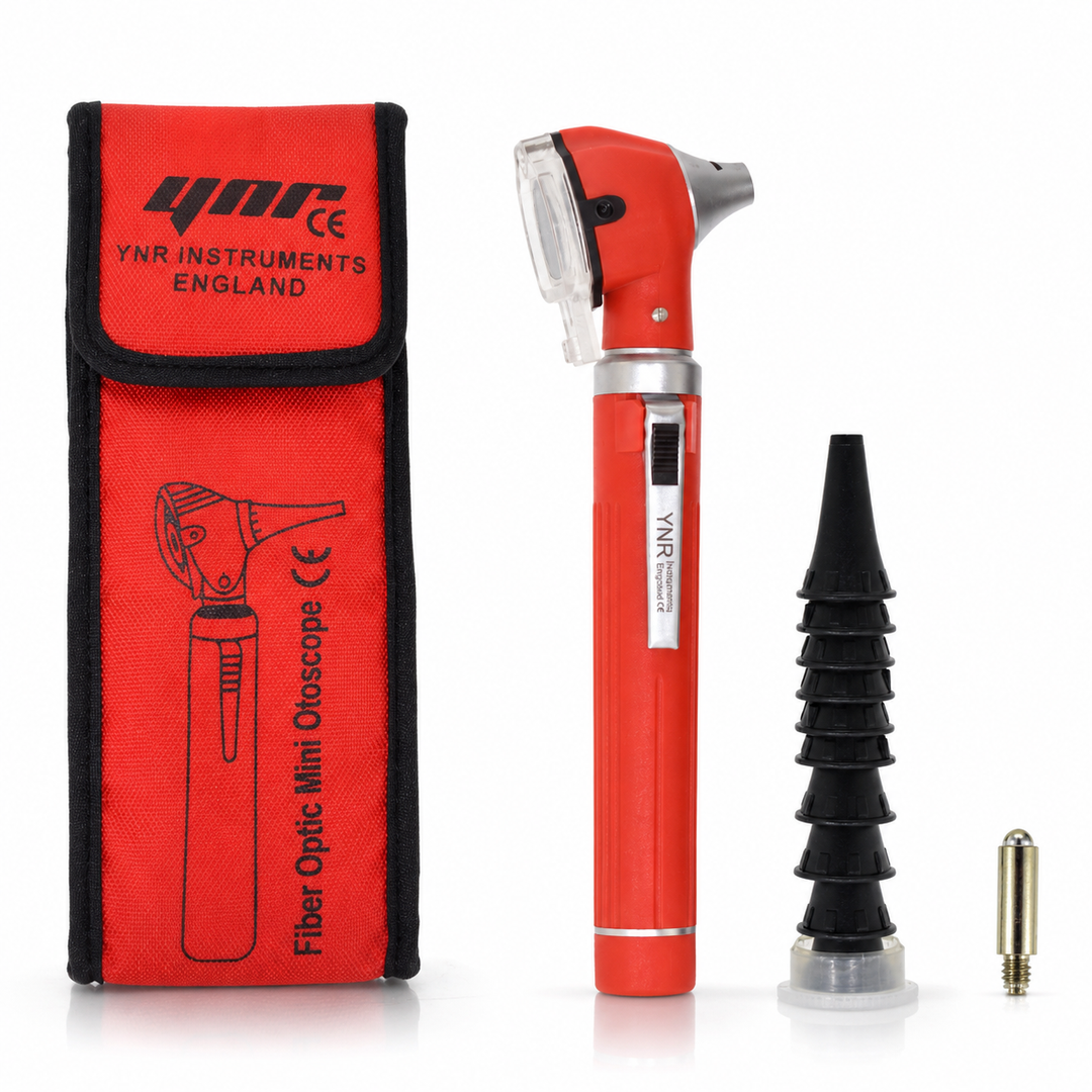 OPI Mini Fibre-Optic LED Pocket Otoscope – Professional ENT Instrument for Ear and External Auditory Canal Examination with Colour Options
