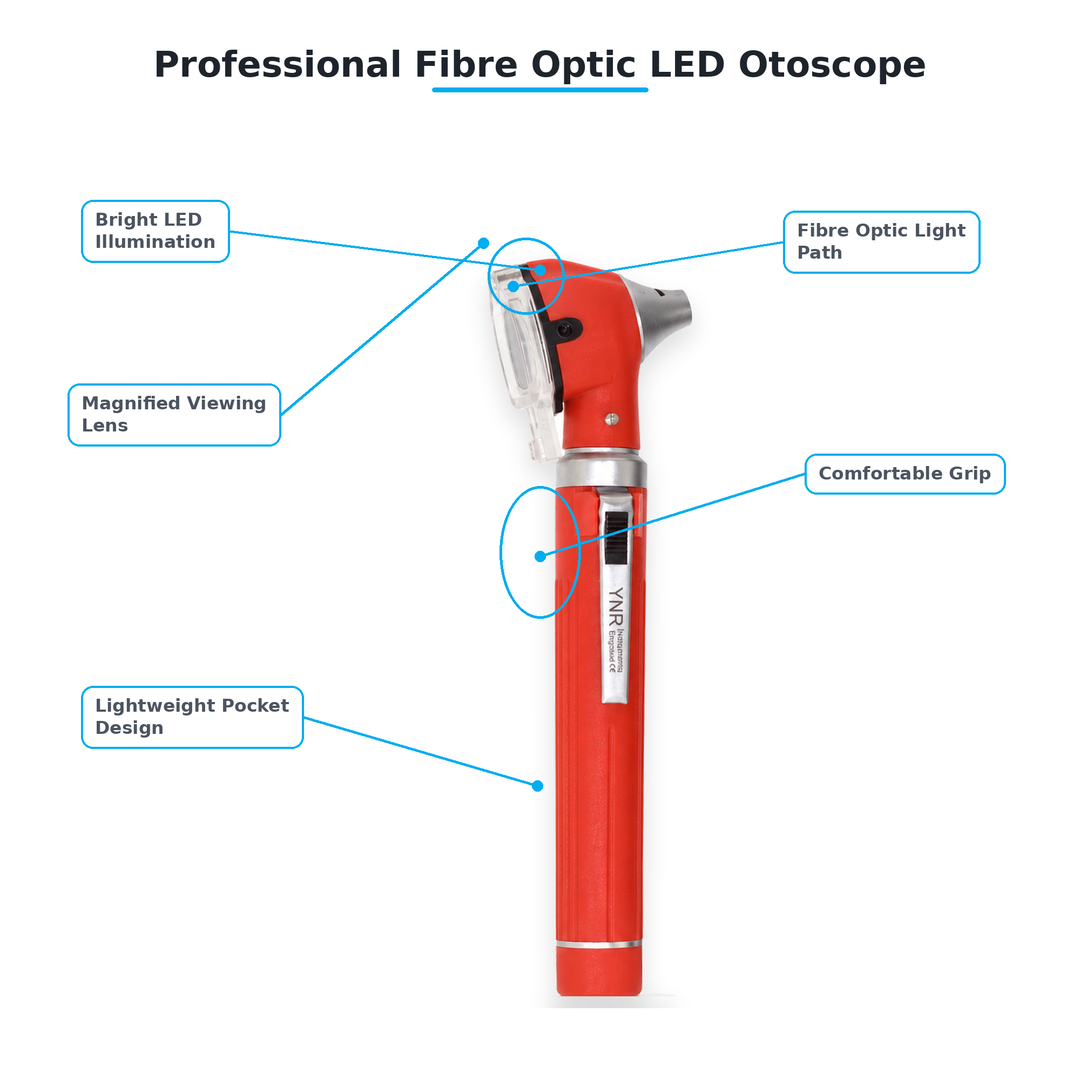 YNR Mini Fibre Optic Otoscope – CE Approved Medical Diagnostic Ear Examination Device – LED Pocket Otoscope for GP,…