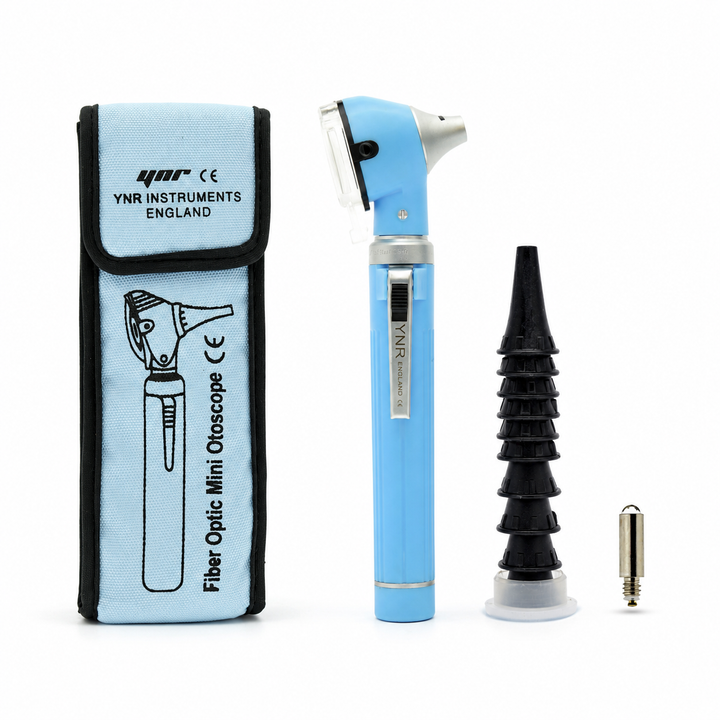 OPI Mini Fibre-Optic LED Pocket Otoscope – Professional ENT Instrument for Ear and External Auditory Canal Examination with Colour Options