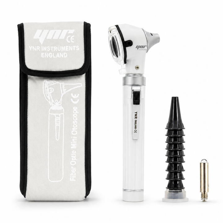 OPI Mini Fibre-Optic LED Pocket Otoscope – Professional ENT Instrument for Ear and External Auditory Canal Examination with Colour Options