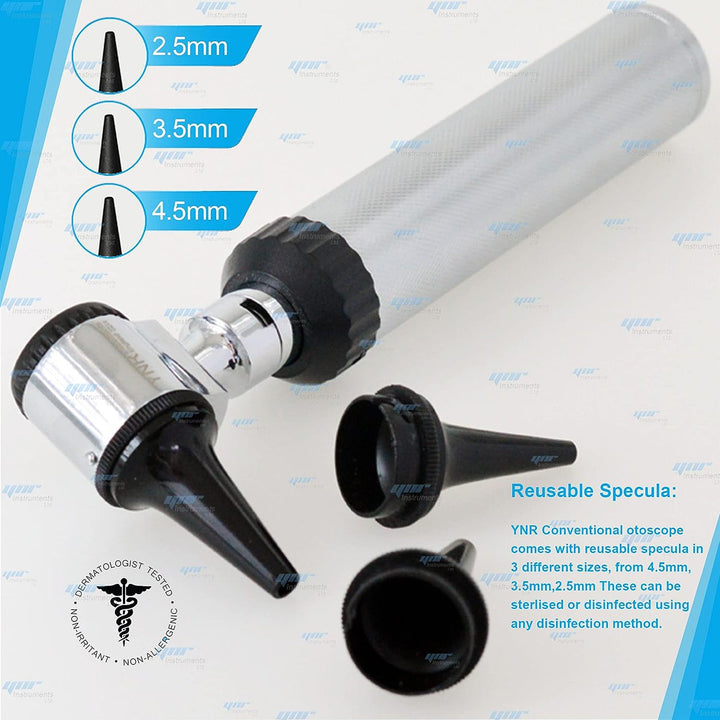 YNR LED Otoscope Auriscope with 4× Magnification – Professional ENT Instrument for Ear and External Auditory Canal Examination
