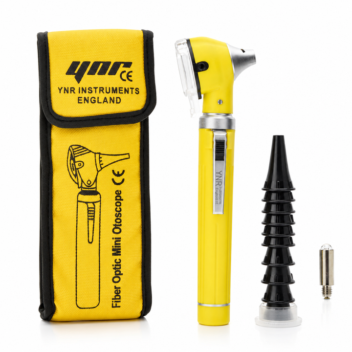OPI Mini Fibre-Optic LED Pocket Otoscope – Professional ENT Instrument for Ear and External Auditory Canal Examination with Colour Options
