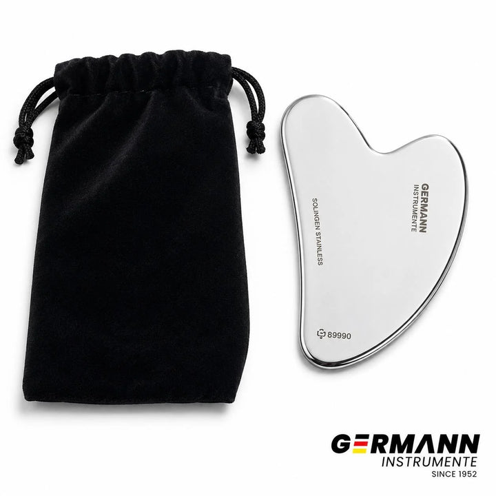 Germann Instrumente Stainless-Steel Gua Sha Facial Massage Tool – Professional Beauty Tool for Face, Jawline and Neck Massage Routines