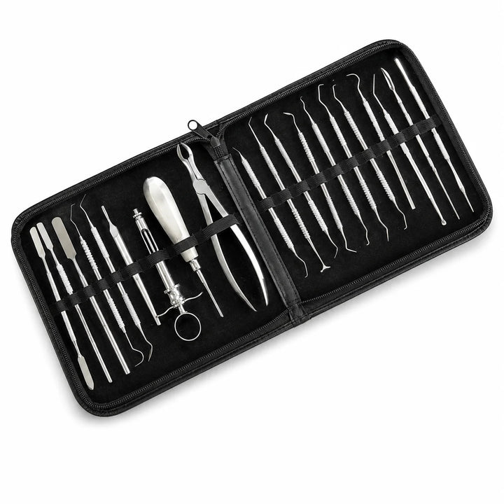 Organica Plus Instruments 20-Piece Stainless-Steel Dental Extraction and Examination Kit – Professional Instrument Set for Trained Clinical Workflows