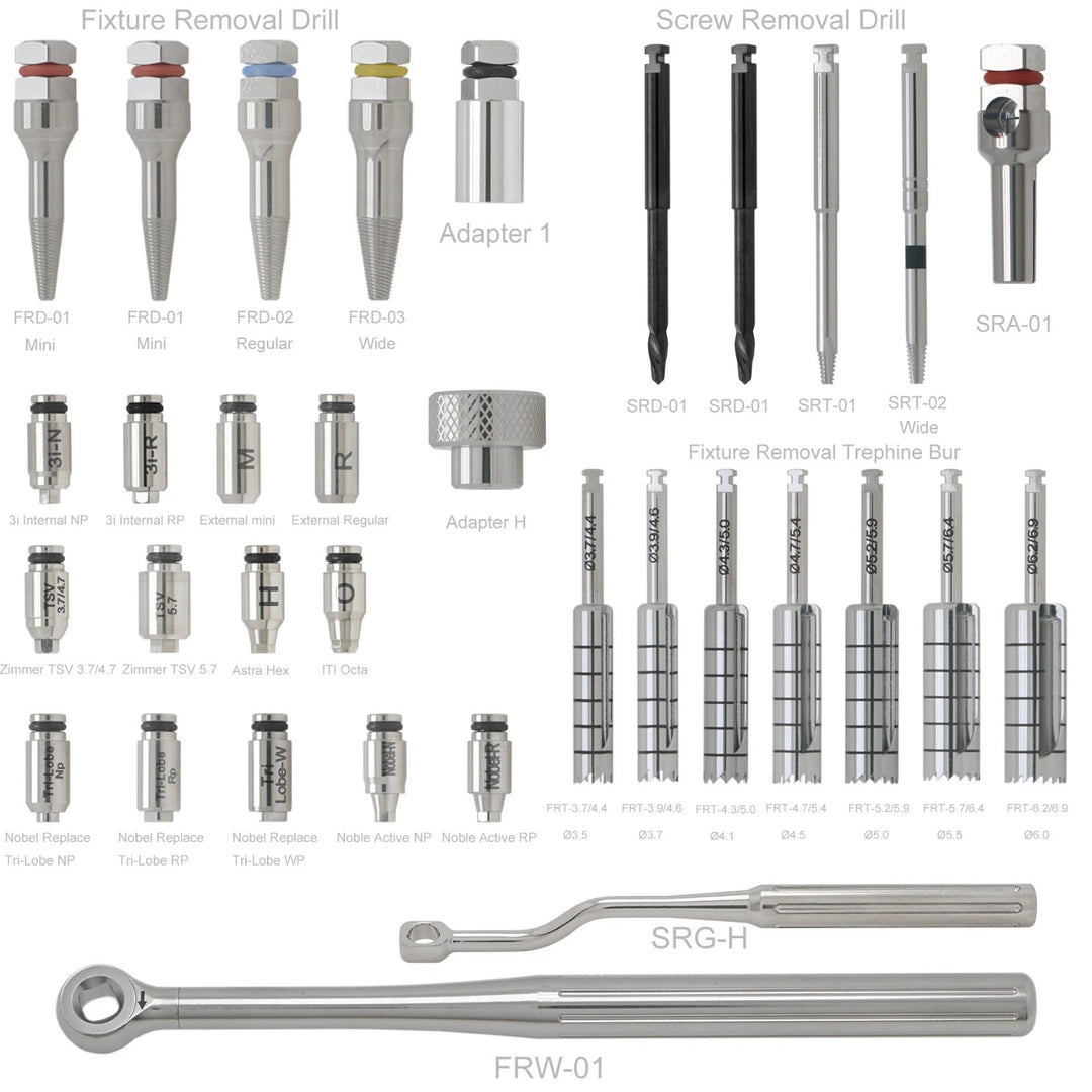 Dental Fixture &amp;amp; Screw Removal Master Screw Fixture Removal Drill Trephine Bur
