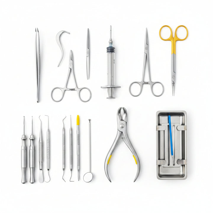 Dental Oral Surgery Kit Complete Surgical Instrument Set with Cassette