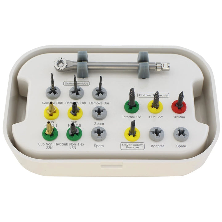 Dental Implant Fixture &amp;amp; Fractured Screw Removal Kit Drill Bar Remover Extractor