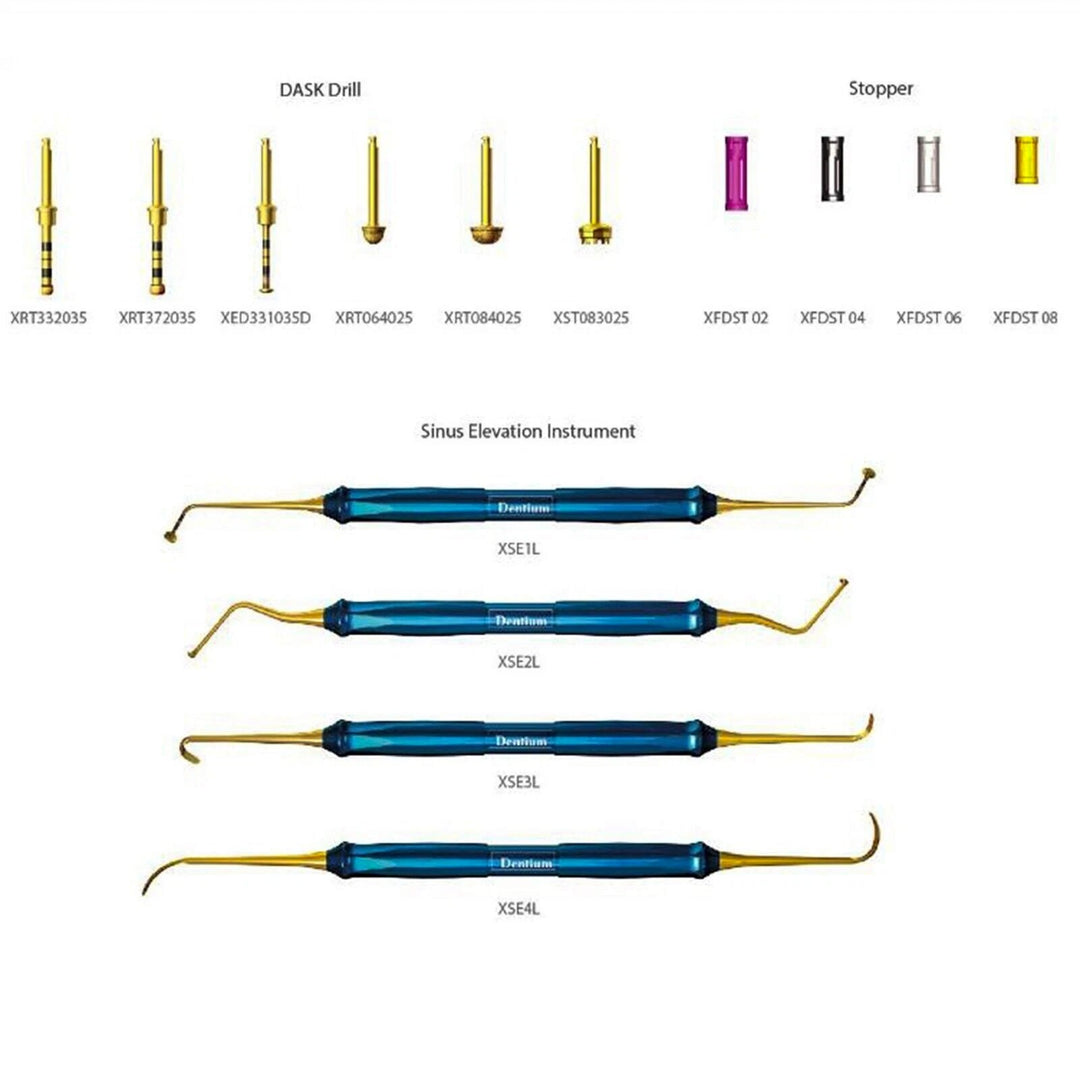 DASK Dental Sinus Implant Elevation Drill Stopper &amp; Hand Instrument Kit