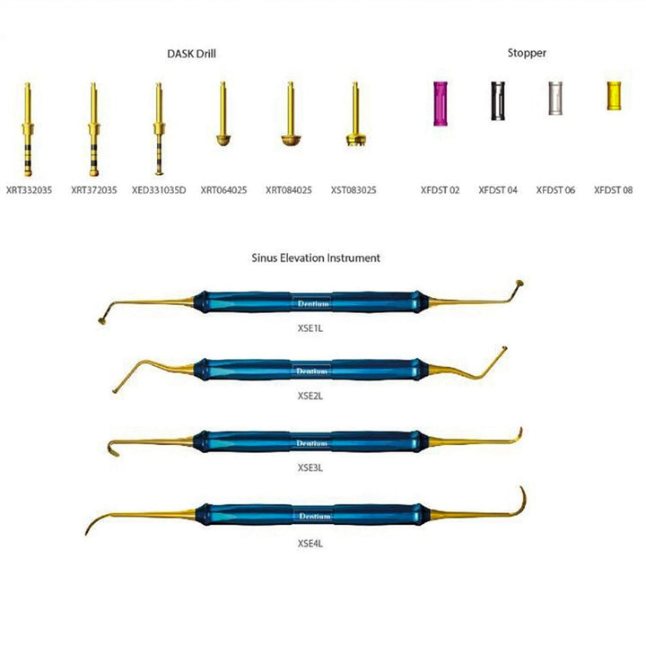 DASK Dental Sinus Implant Elevation Drill Stopper &amp; Hand Instrument Kit