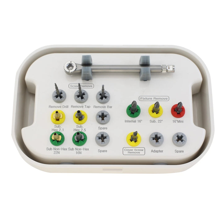 Dental Implant Fixture &amp;amp; Fractured Screw Removal Kit Drill Bar Remover Extractor