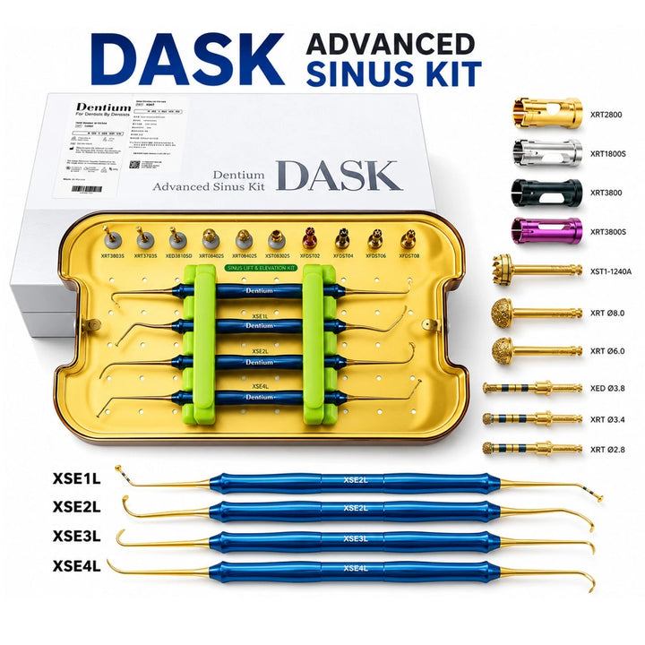 DASK Dental Sinus Lift Kit Lateral Crestal Drills Stoppers Elevation Instruments