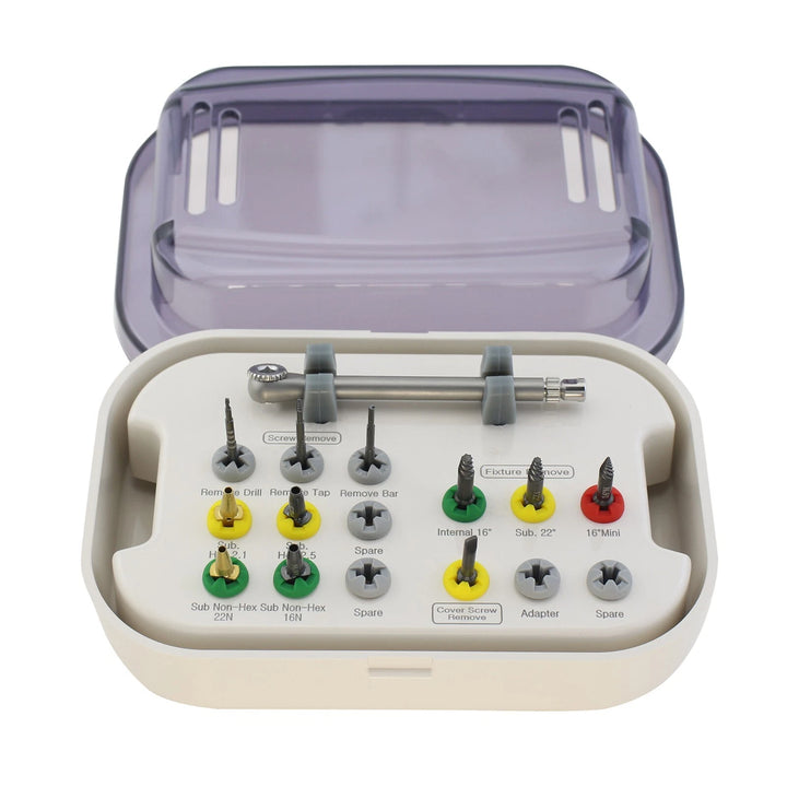 Dental Implant Fixture &amp;amp; Fractured Screw Removal Kit Drill Bar Remover Extractor